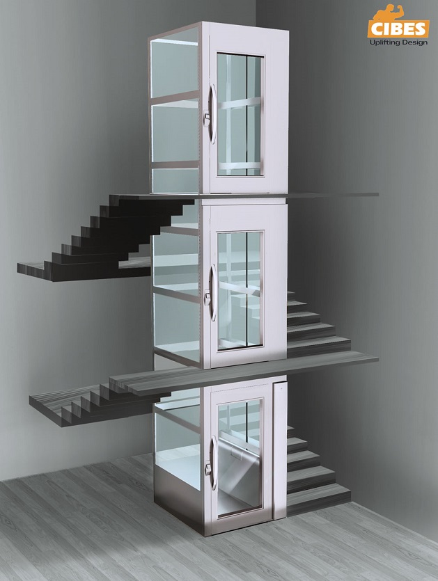 cibes家用電梯樓梯中間安裝電梯最佳方案