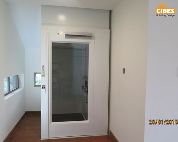 Cibes家用電梯頂層斜頂安裝案例