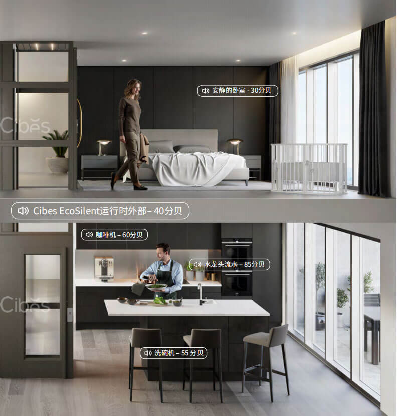 cibes 安靜的螺桿電梯